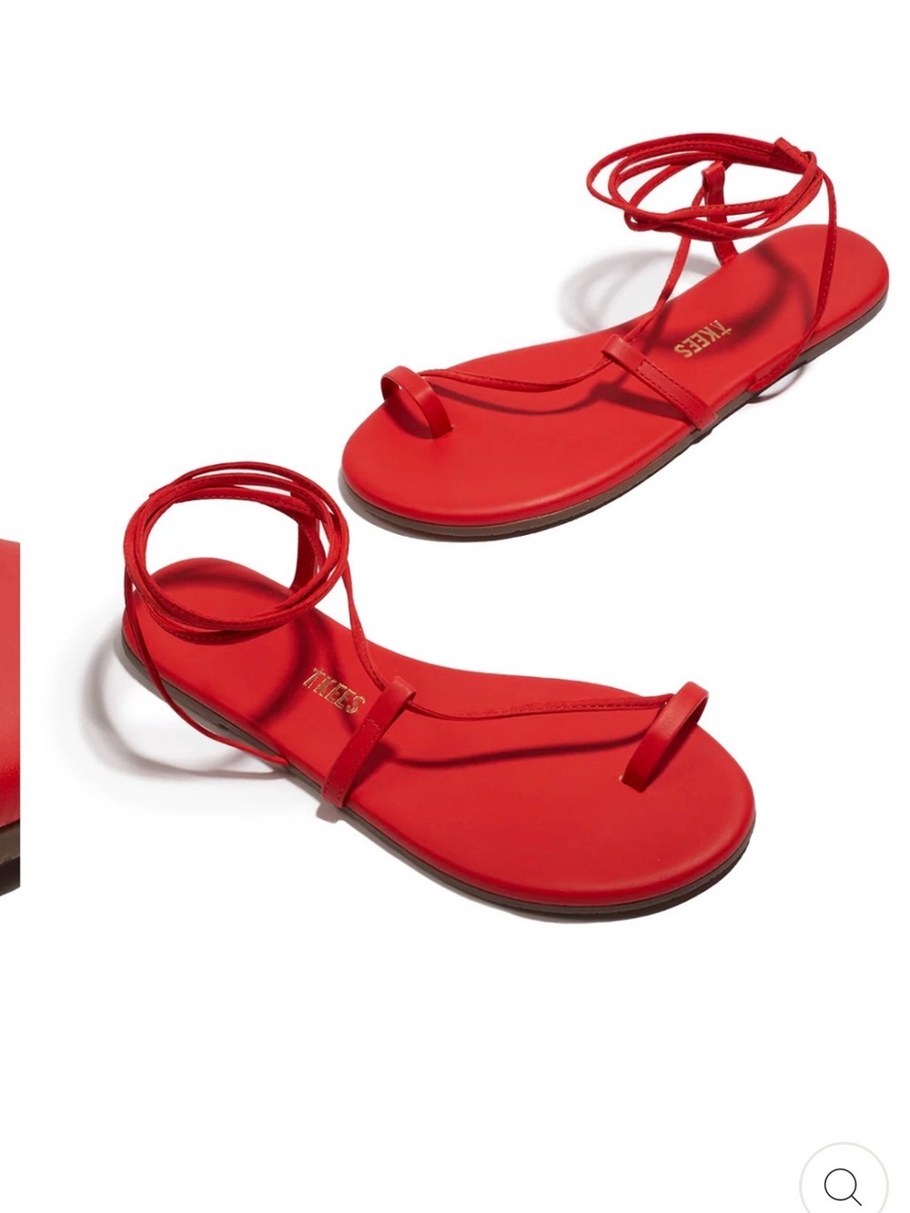 TKEES Red Wrap Toe-Loop Sandals